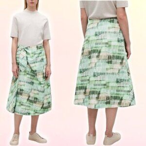 COS Printed High Waisted Wrap Skirt Sz 2